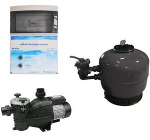 Kit de filtration 8 m3/h pour bassin jusqu'à 40 m3 - Filtre SIDE Polyester