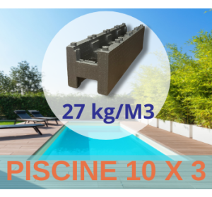 Kit Construction piscine en bloc polystyrène - Piscine 10 x 3 - Fond Plat 1,50 M