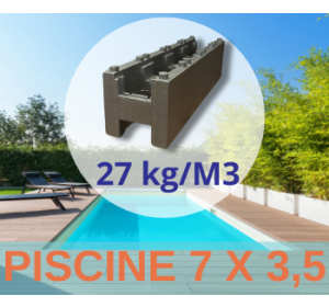 Kit Construction piscine en bloc polystyrène - Piscine 7 x 3.5 - Fond Plat 1,50 M