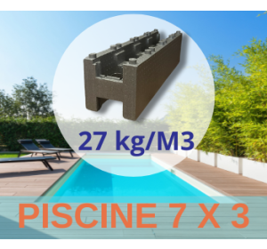 Kit Construction piscine en bloc polystyrène - Piscine 7 x 3 Fond Plat 1,50 M