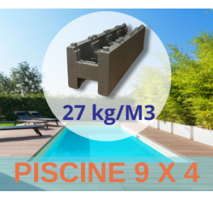 Kit Construction piscine en bloc polystyrène - Piscine 9 x 4 Fond Plat 1,50 M