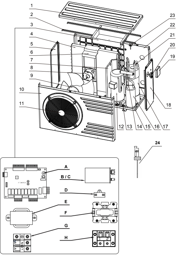 pièces détachées pompe chaleur piscine stelna