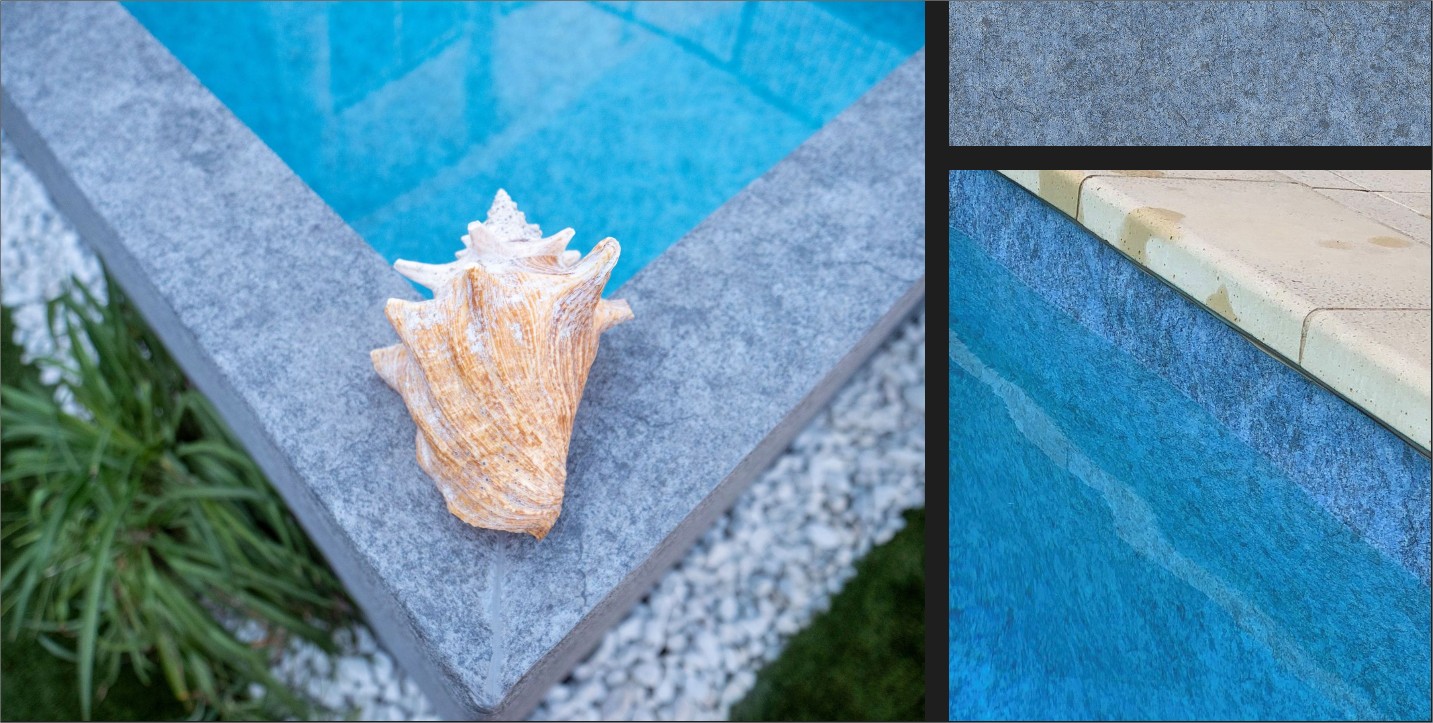 liner 3d touch motif granit bleu